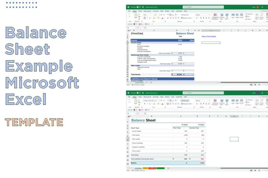 Balance Sheet Excel Example