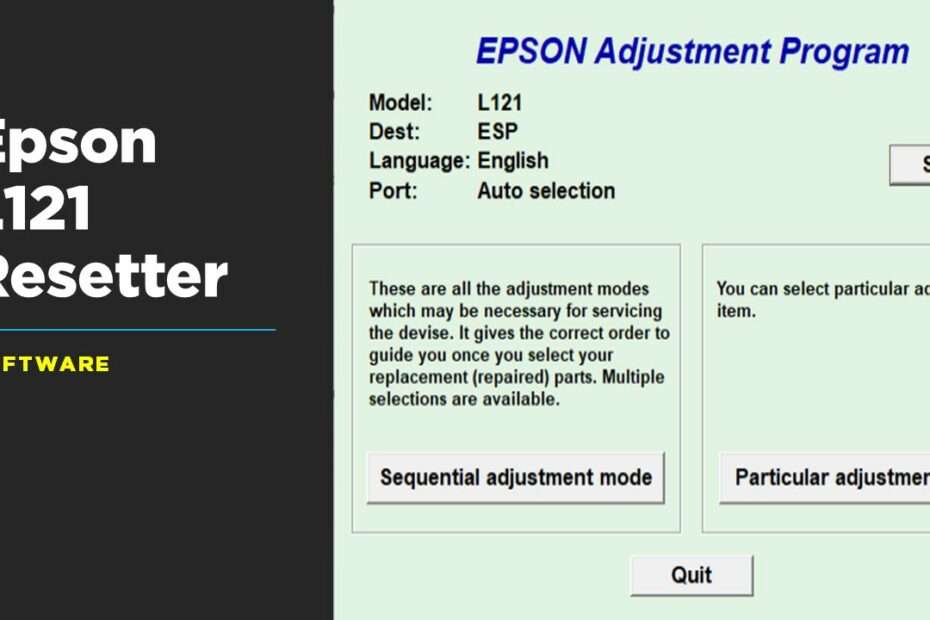 Epson L121 Resetter Free Download