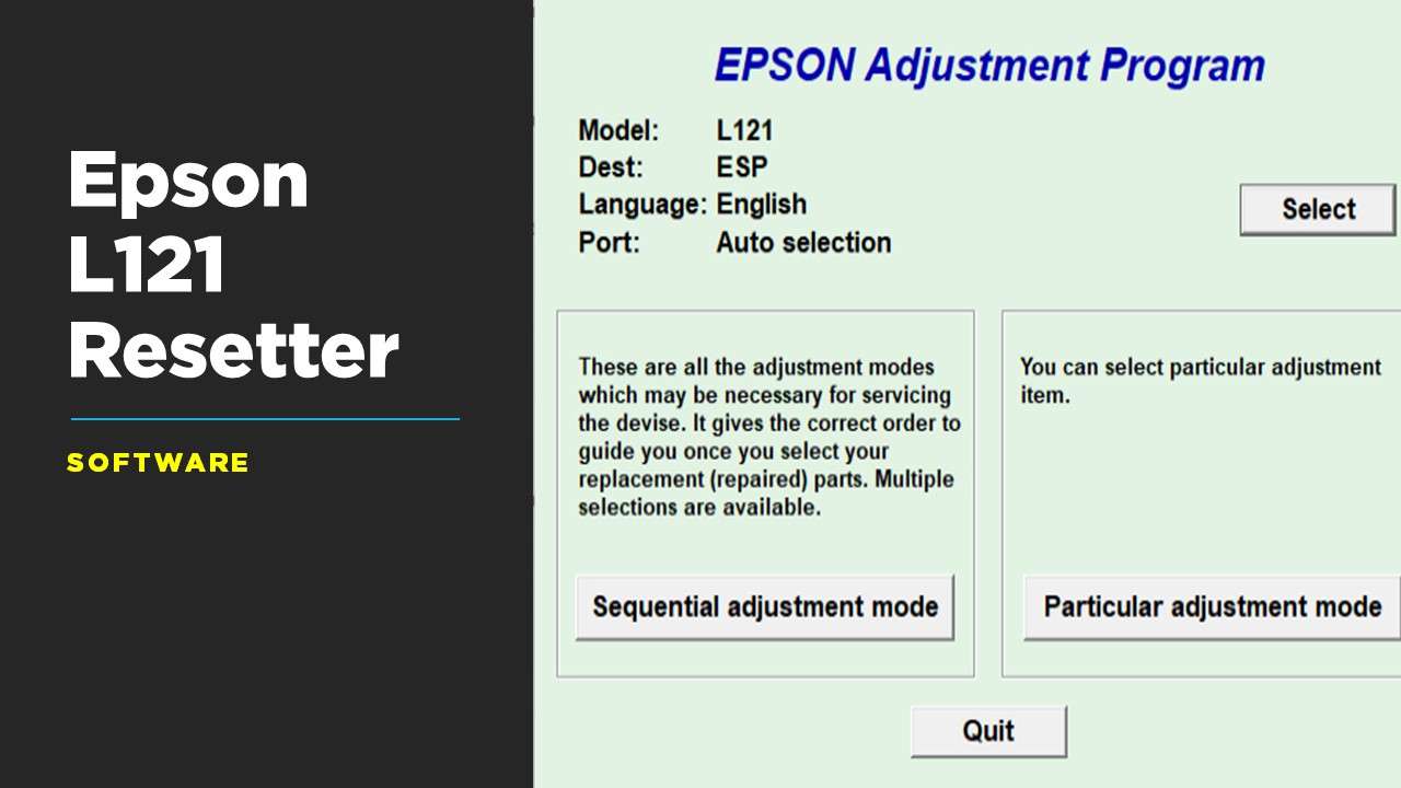 Epson L121 Resetter Adjustment Program WareData Tech enthusiast