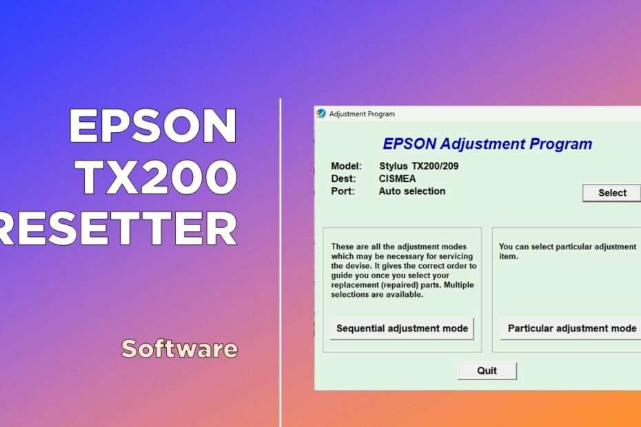 Epson Stylus TX200 Resetter
