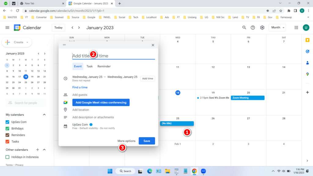 How to Add Zoom to Google Calendar Method 2 - Step 1