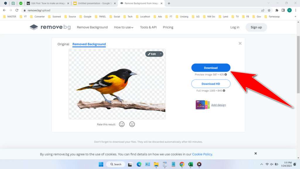 How to Make Images in Google Slides Become Backgroundless - Step 2