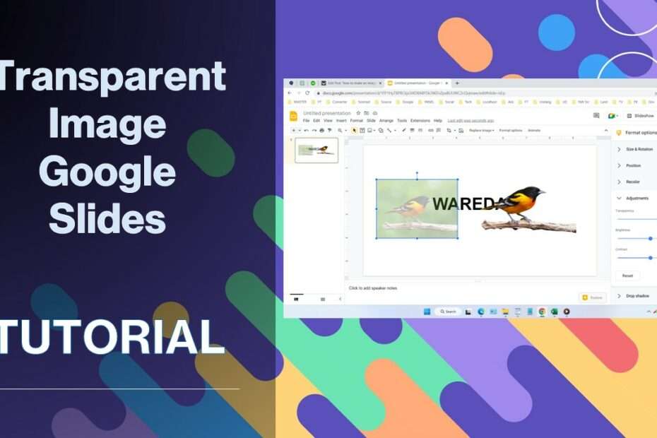 How to Make an Image Transparent in Google Slides