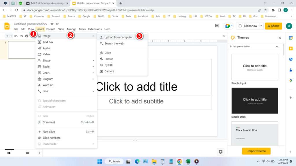 How to Make an Image Transparent in Google Slides - Step 1