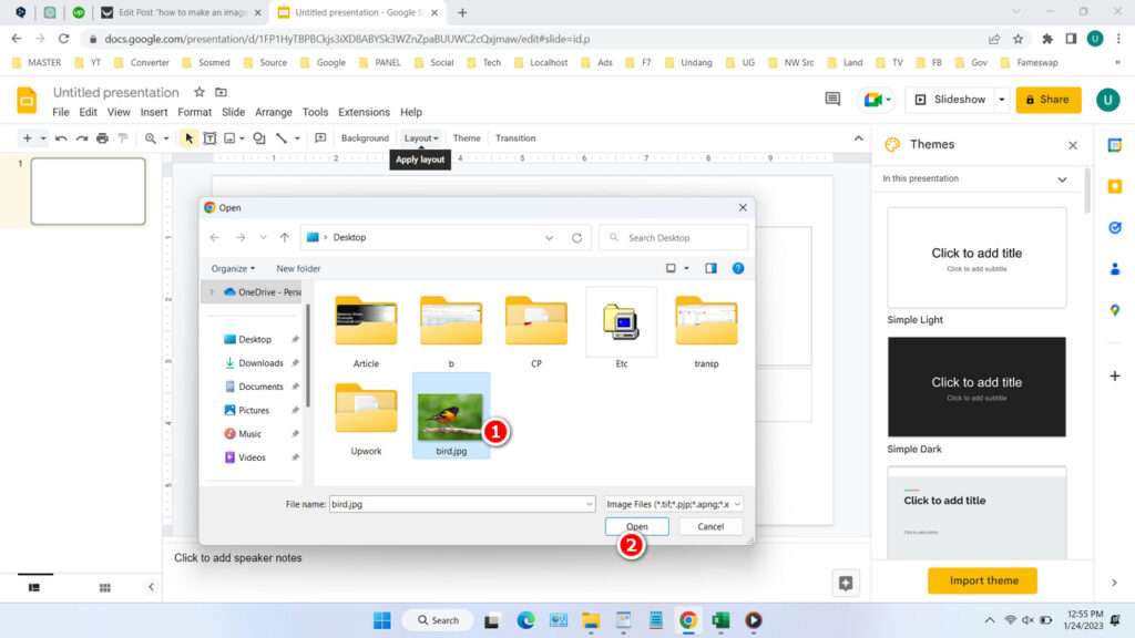 How to Make an Image Transparent in Google Slides - Step 2