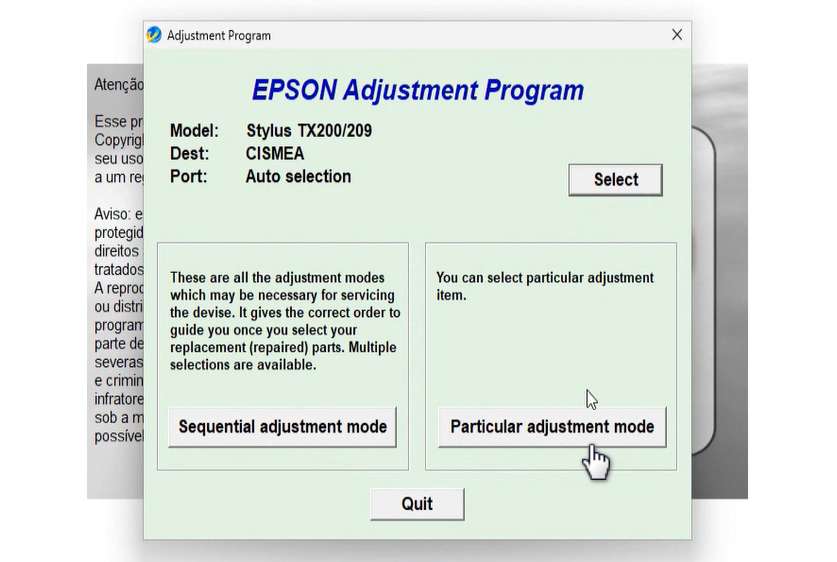 Open Epson TX200 Resetter - 3