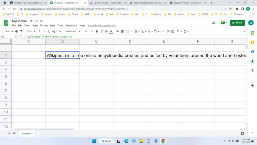 How to Use OpenAI in Google Sheets - Step 8