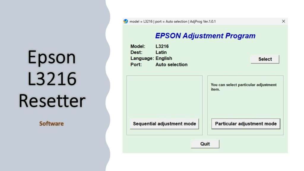 Epson L3216 Resetter