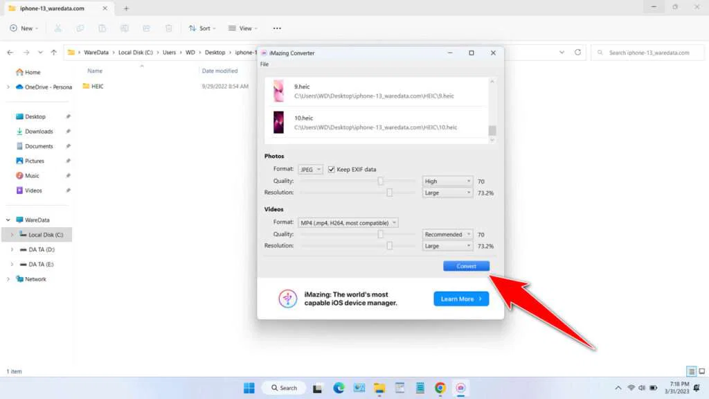 Heic to JPG Converter Windows Software 4 Heic to JPG Converter - Step 3