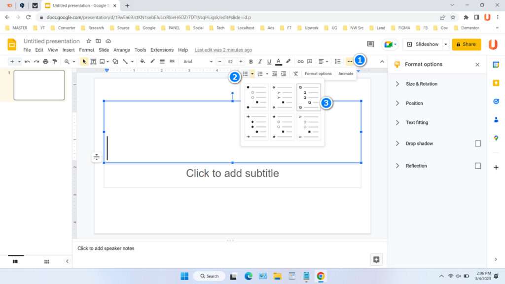 How to Make Checkboxes in Google Slides Method 2 - Step 1