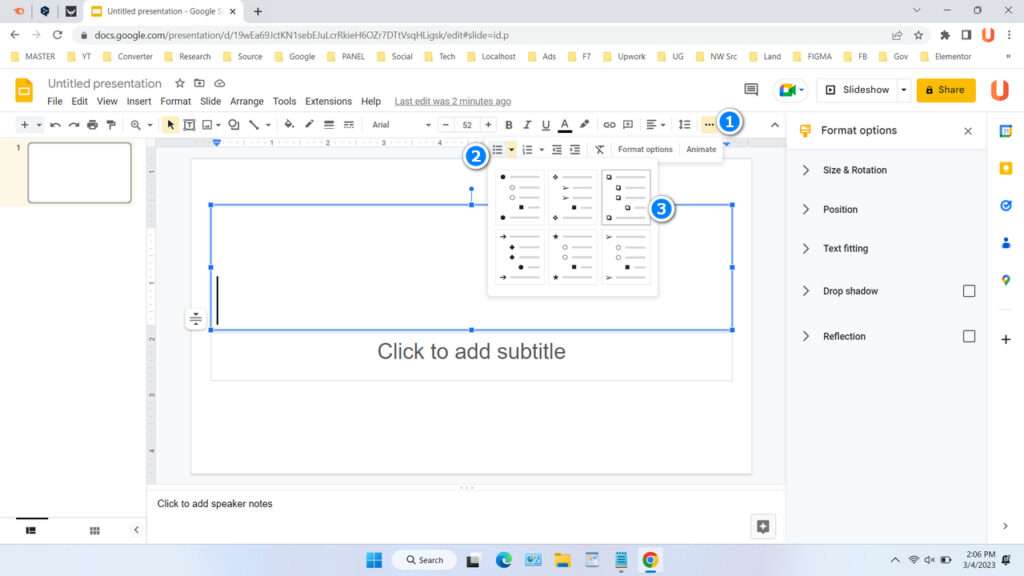 How to Make Checkboxes in Google Slides Method 2 - Step 1