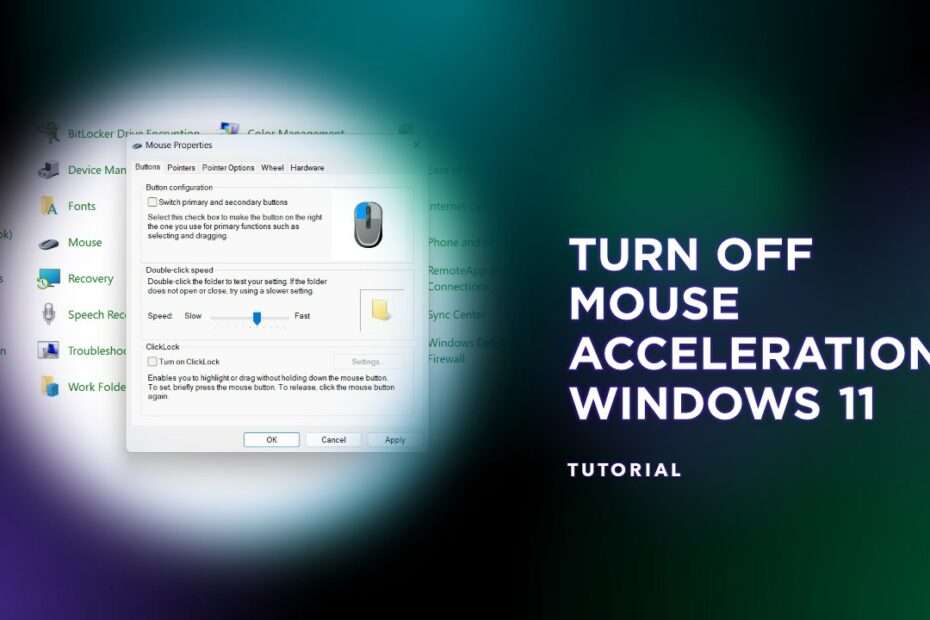 How to Turn off Mouse Acceleration Windows 11