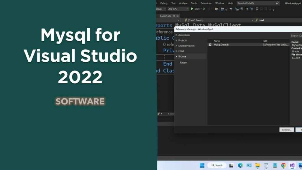 Mysql for Visual Studio 2022