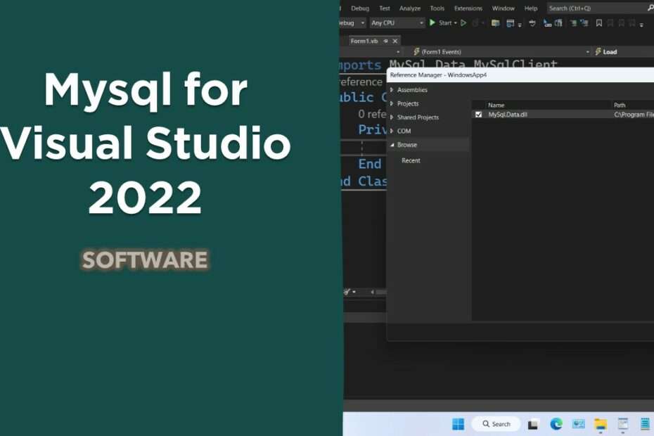 Mysql for Visual Studio 2022
