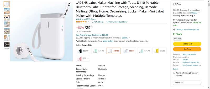 Best Label Printer for Amazon fba 1