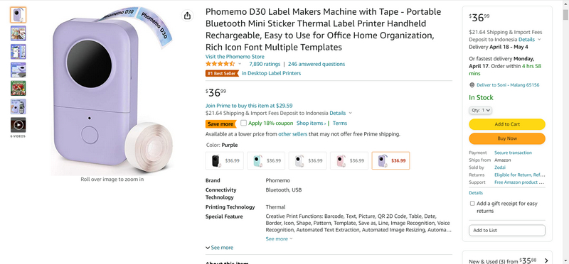 Best Label Printer for Amazon fba 4