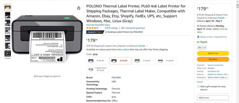 Best Label Printer for Amazon fba 5