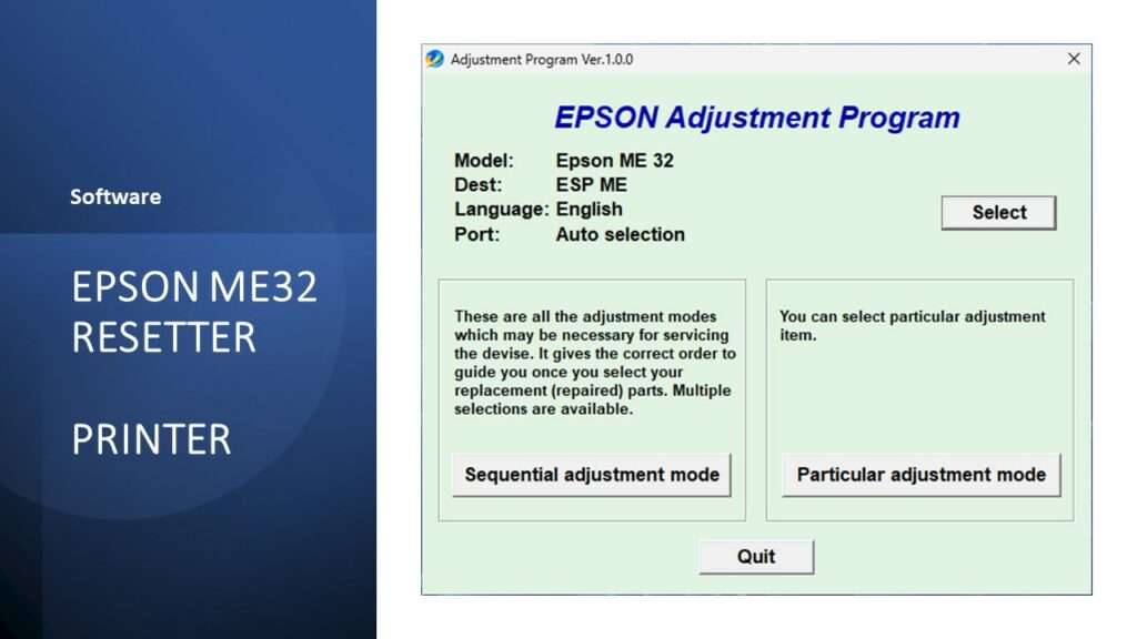 Epson ME32 Resetter