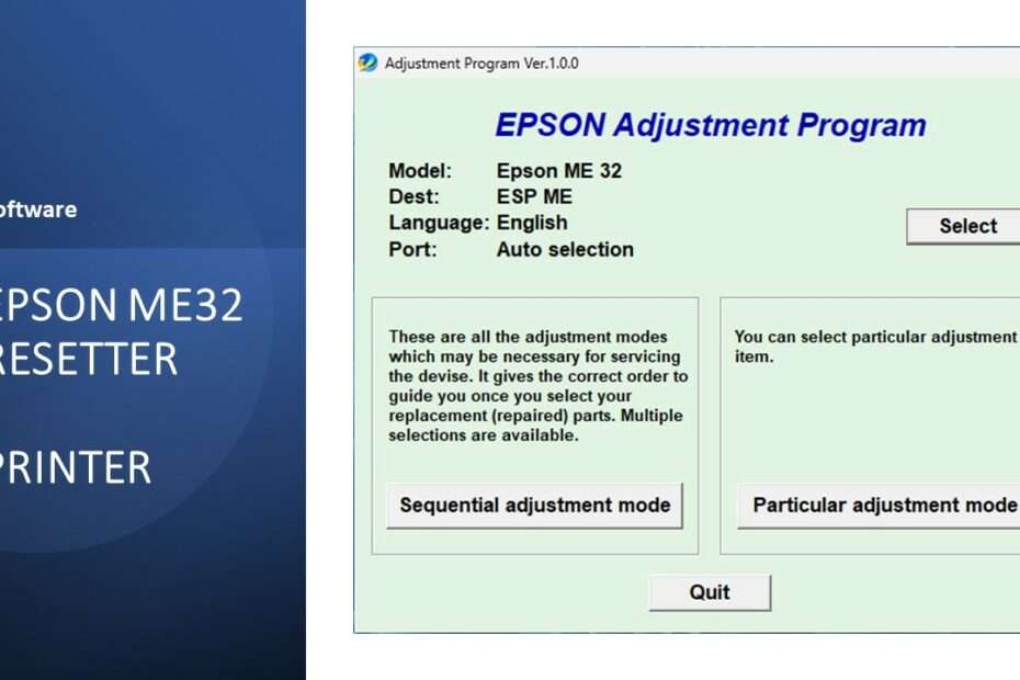 Epson ME32 Resetter