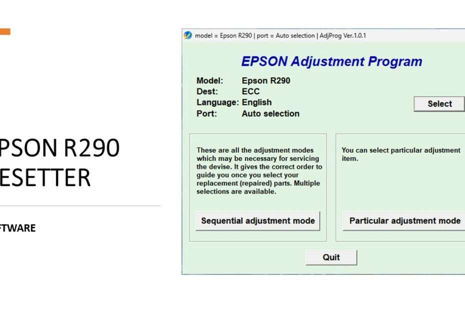 EPSON R290 RESETTER PRINTER