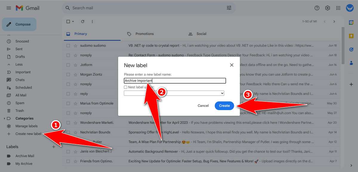 How to Access Archive Gmail - Step 4