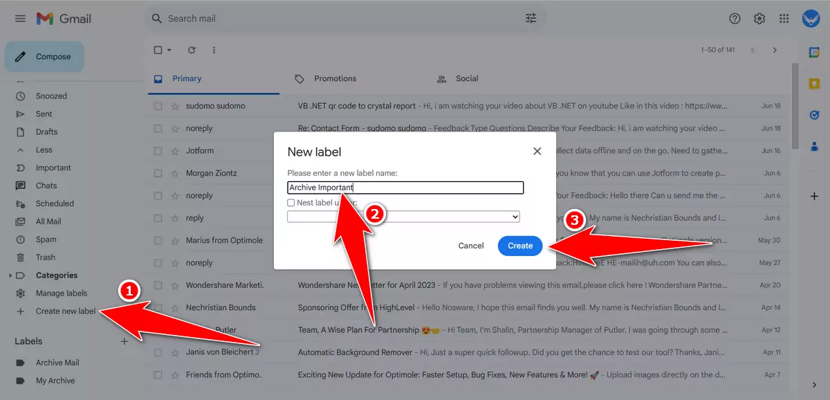 How to Access Archive Gmail - Step 4