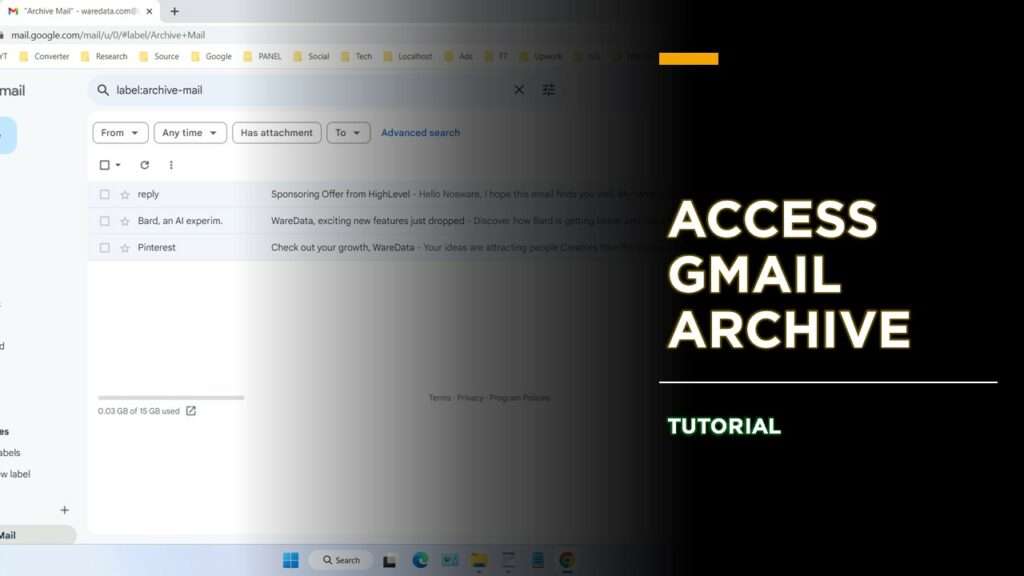 how to access archive gmail