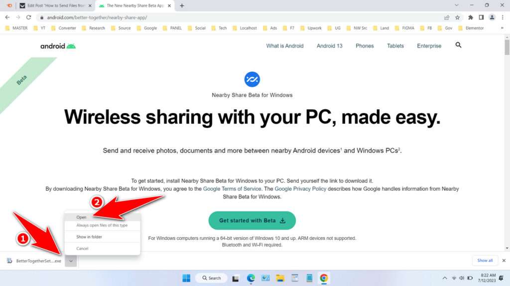 How to Send Files from Android to Windows - Step 2