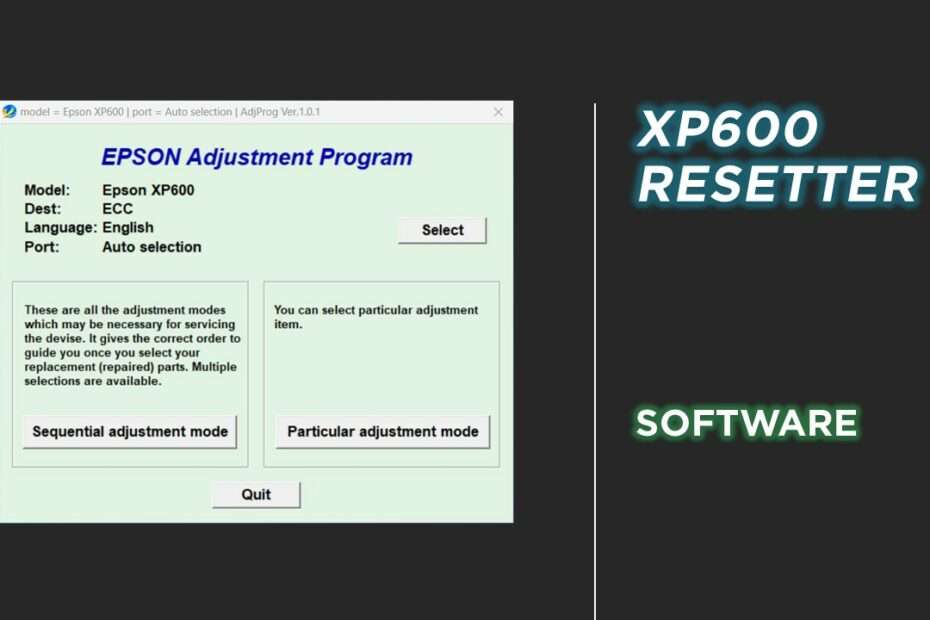 XP600 RESETTER