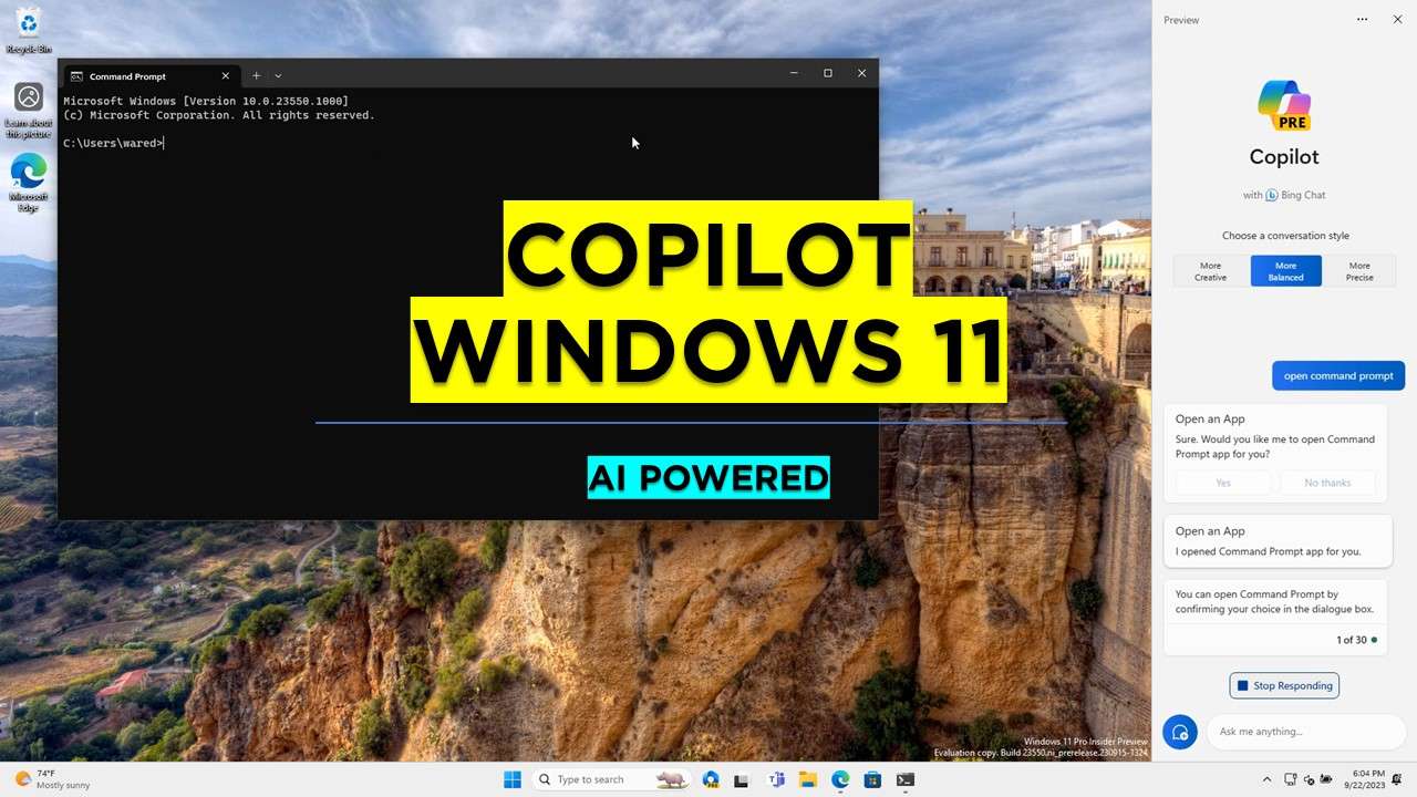 Microsoft's Copilot AI Coming to Windows on Sept. 26