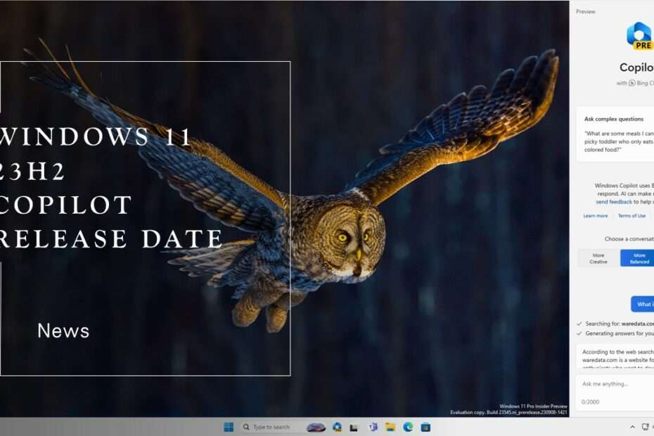 WINDOWS 11 23H2 With Copilot Release Date