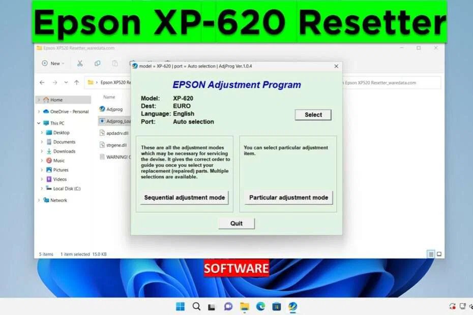 Epson XP620 Resetter 1 Epson XP-620 Resetter