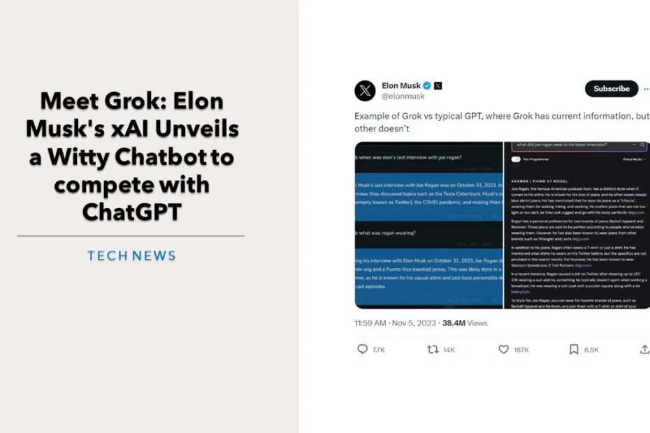 Meet Grok: Elon Musk's xAI Unveils a Witty Chatbot to compete with ChatGPT 2 Grok AI by X Twitter Elon Musk