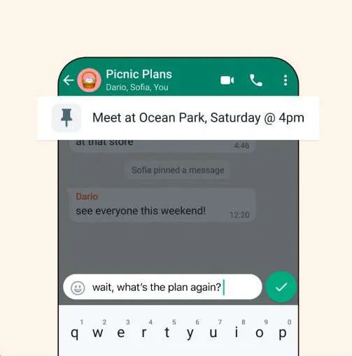 WhatsApp Introduces Message Pinning for Personalized Chats 2 WhatsApp Introduces Message Pinning for Personalized Chats