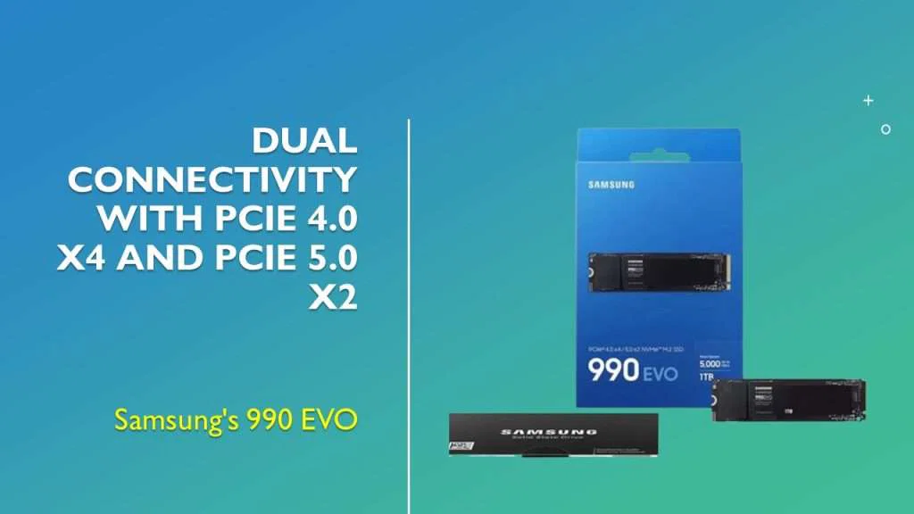Samsung's 990 EVO: Dual Connectivity with PCIe 4.0 x4 and PCIe 5.0 x2 2 Dual Connectivity with PCIe 4 - Samsung's 990 EVO