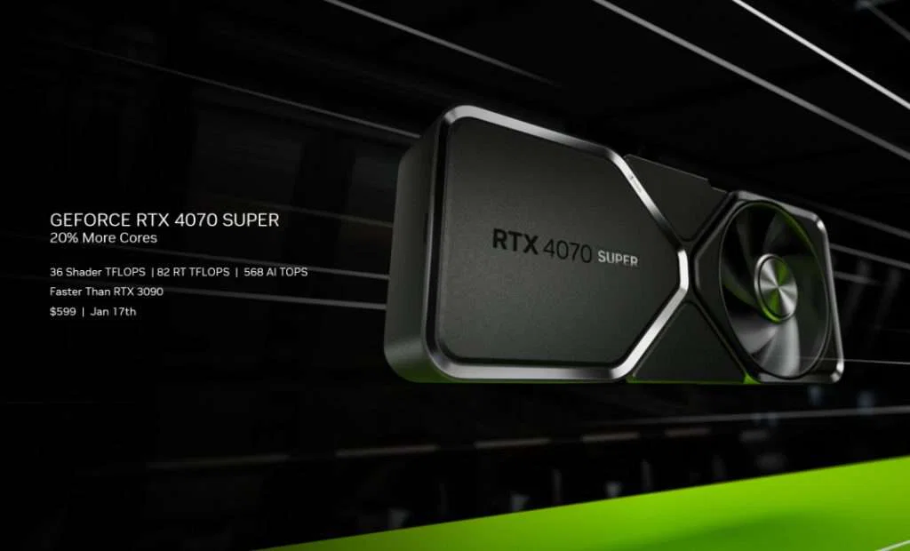 GeForce RTX 40 SUPER: Supercharged Gaming & Creating – January Launch! 5 RTX 4070 Super 20% More Cores