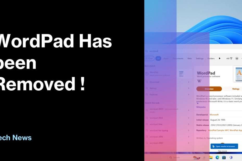 WordPad Has been Removed !