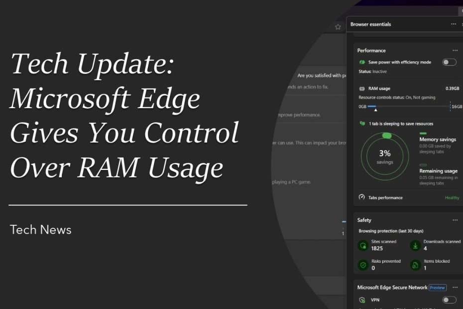 Microsoft Edge Gives You Control Over RAM Usage