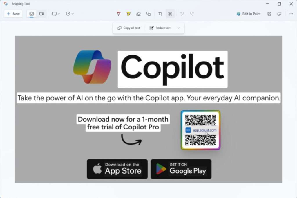 Snipping Tool with QRCode Scanner