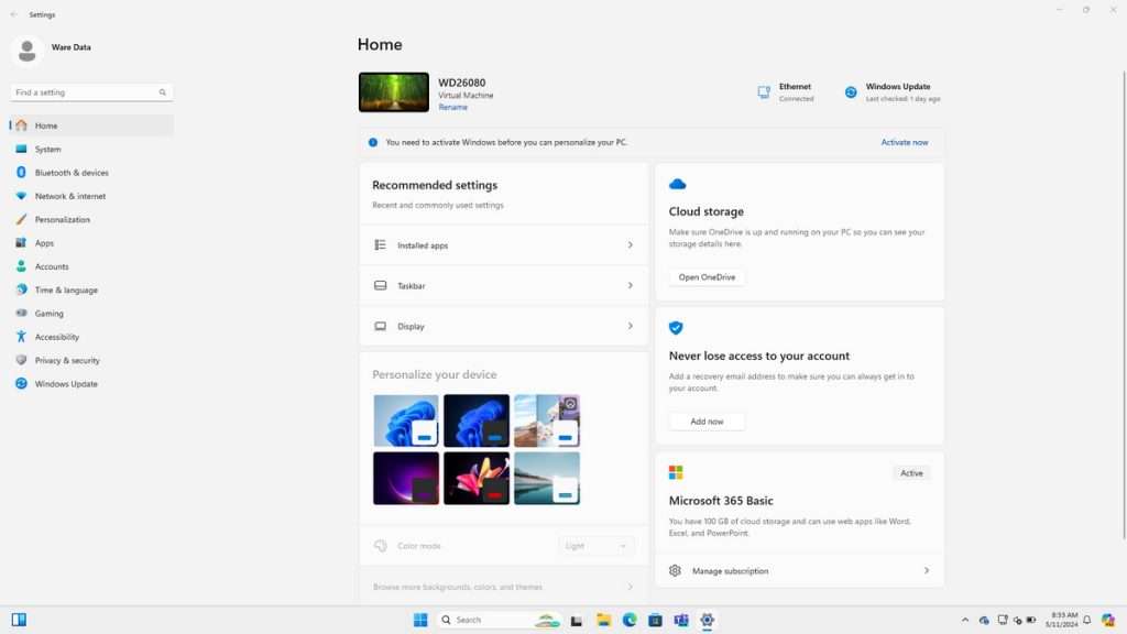 Unactivated Windows 11