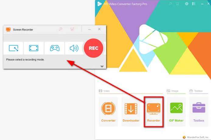 WonderFox HD Video Converter Factory Pro Screen Recorder