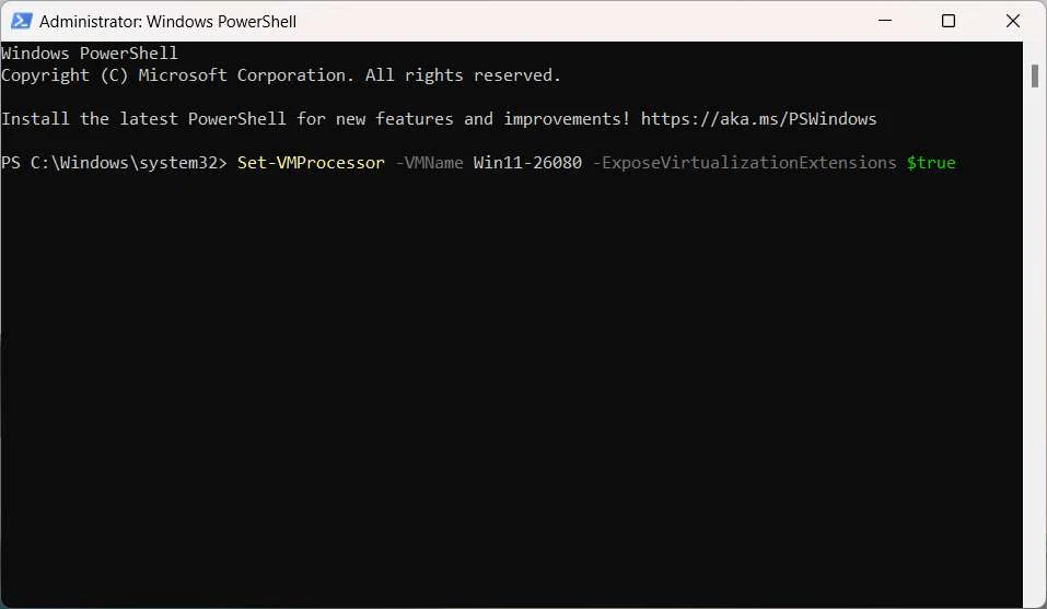How to enable Hyper-V in Hyper-V Virtual Machine 2 Powershell