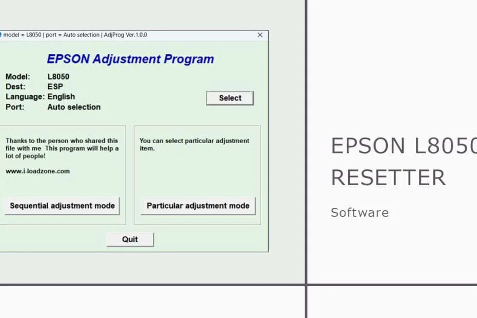 Epson L8050 Resetter Adjustment Program 5 Epson L8050 Resetter Adjusment Program