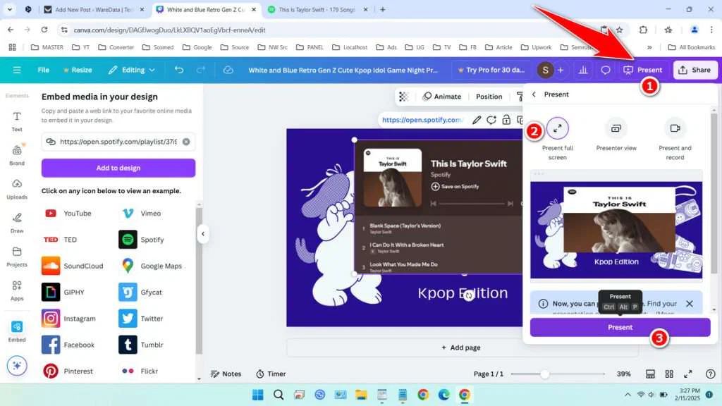 How to Add Spotify Song to Canva Free 5 How to Add Spotify Song to Canva Free - Step 4