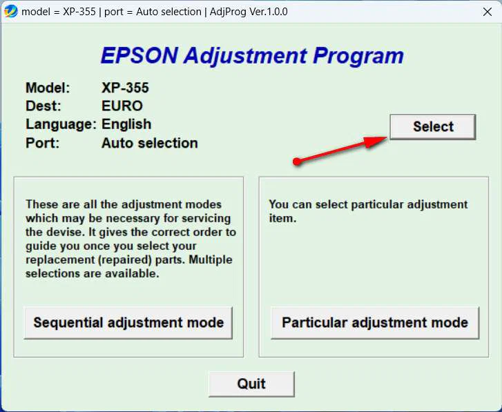 Epson XP355 Resetter 2 How to Reset Epson XP-355 - Step 1