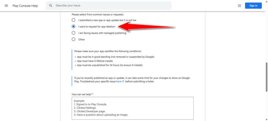 How to Permanently Delete an App from Google Play Console - Form3