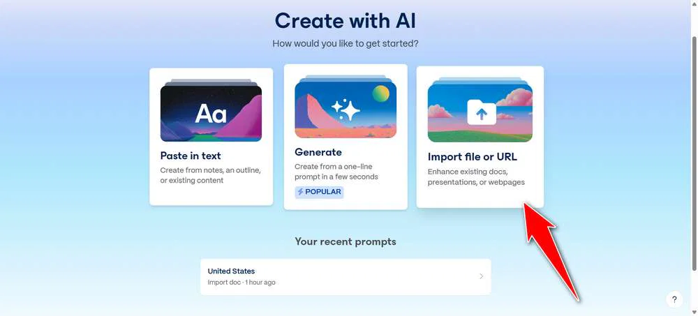 How to Design Power Point with AI 4 Import File or URL