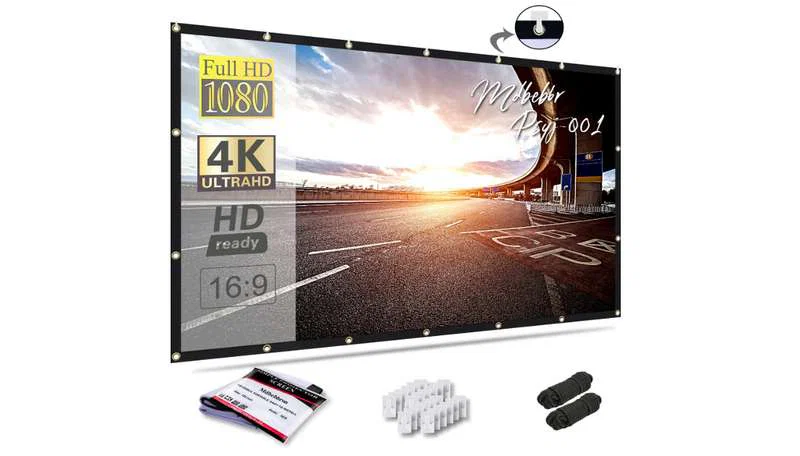 Projector screen for church 6 Mdbebbron 120-Inch Indoor Outdoor Screen