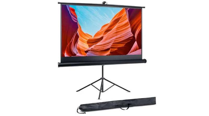 Projector screen for church 8 Pyle 100-Inch Portable Floor-Standing Screen