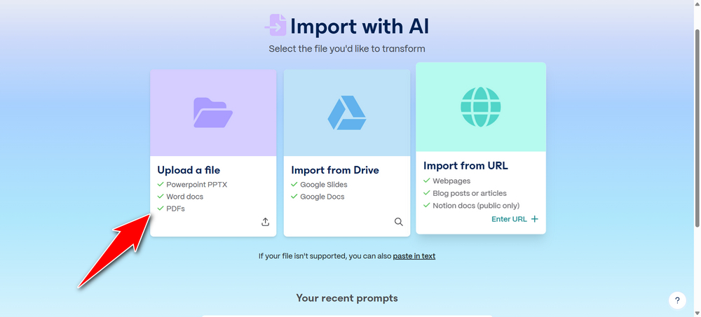Upload a file